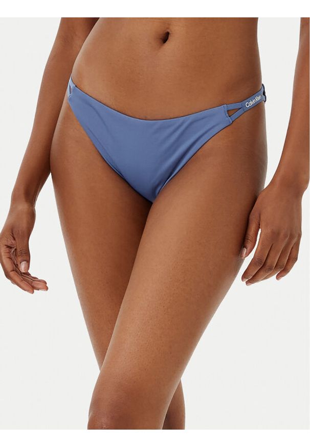 Calvin Klein Swimwear Dół od bikini KW0KW02796 Niebieski. Kolor: niebieski. Materiał: syntetyk