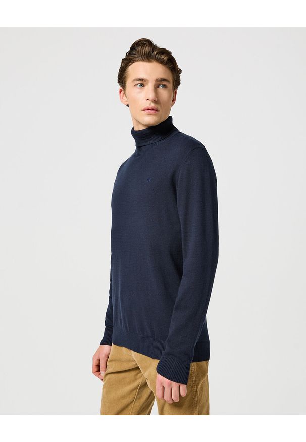 Wrangler - WRANGLER MĘSKA BLUZA TURTLENECK DARK NAVY 112357296 W8D8008616