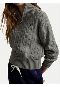 Polo Ralph Lauren Sweter 211963467506 Szary Regular Fit. Typ kołnierza: polo. Kolor: szary. Materiał: bawełna #4