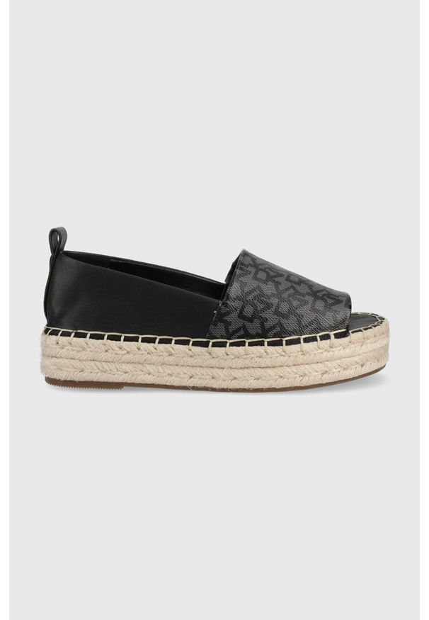 DKNY - Dkny espadryle Magan kolor czarny na platformie K1209515. Kolor: czarny. Materiał: materiał, guma. Obcas: na platformie