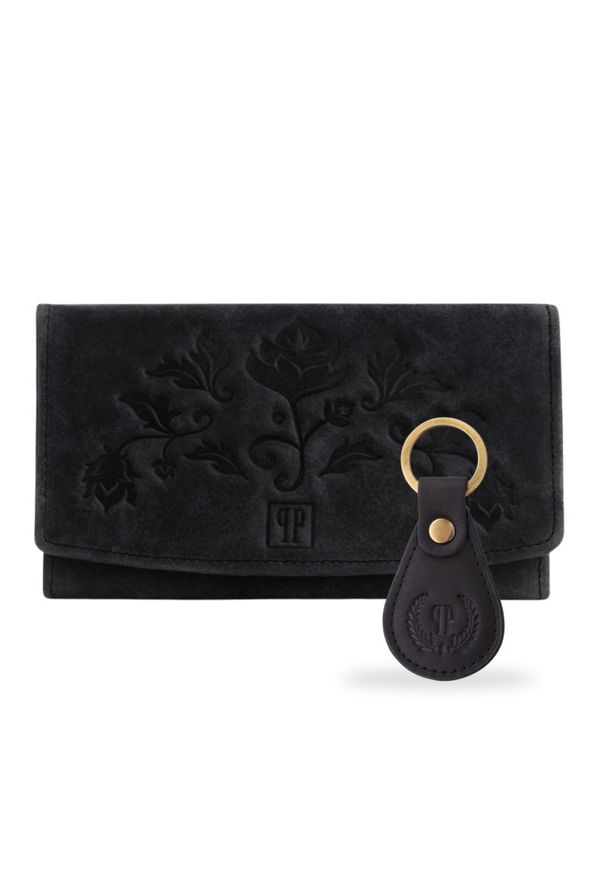 Zestaw prezentowy skórzany PAOLO PERUZZI ZUP-99-BL czarny. Kolor: czarny. Materiał: skóra