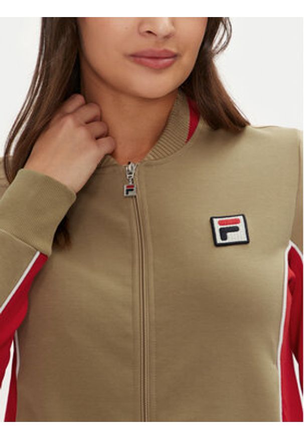 Fila Bluza Laiben FAW0741 Beżowy Regular Fit. Kolor: beżowy. Materiał: syntetyk, bawełna