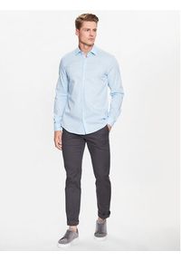 Calvin Klein Koszula Chambray K10K111282 Niebieski Slim Fit. Kolor: niebieski. Materiał: bawełna