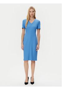 BOSS Sukienka codzienna Damaisa 50490044 Niebieski Slim Fit. Okazja: na co dzień. Kolor: niebieski. Materiał: wiskoza. Typ sukienki: proste. Styl: casual