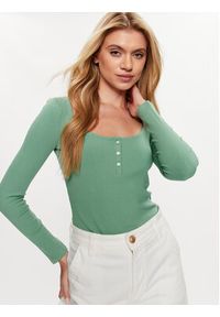 Guess Bluzka Karlee Jewel W2YP46 KBCO2 Zielony Slim Fit. Kolor: zielony. Materiał: wiskoza