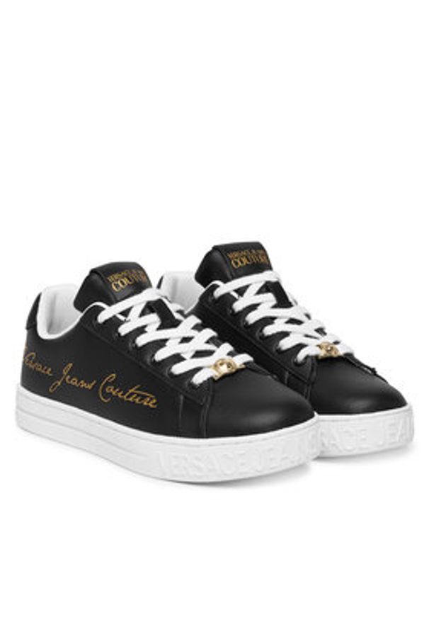 Versace Jeans Couture Sneakersy 80VA3SKL ZPB77 G89 Czarny. Kolor: czarny. Materiał: skóra