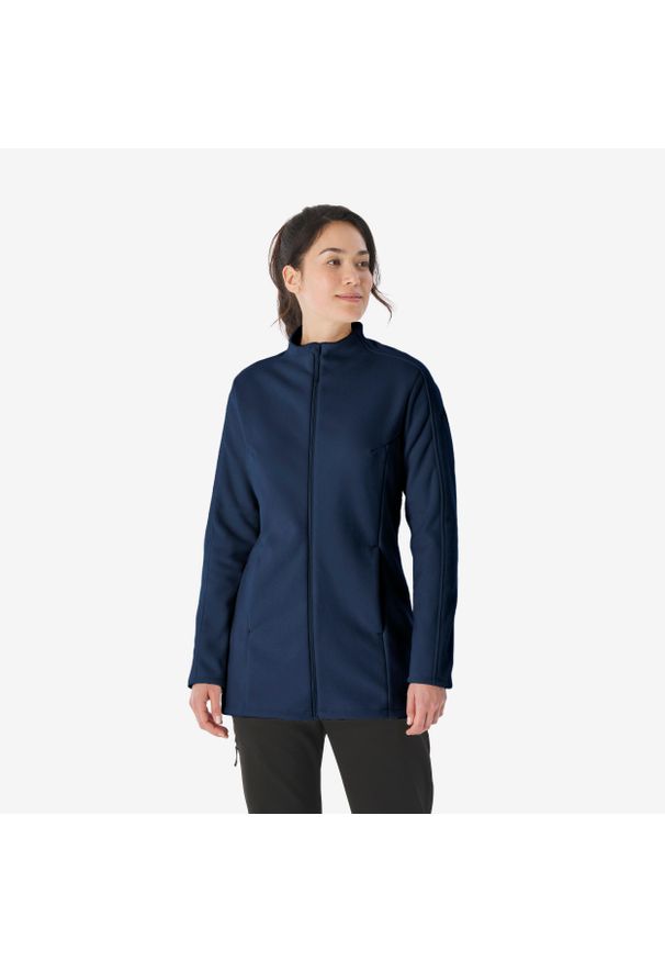 quechua - Polar turystyczny damski Quechua MH500 zamek. Kolor: niebieski. Materiał: poliester, materiał. Sport: turystyka piesza