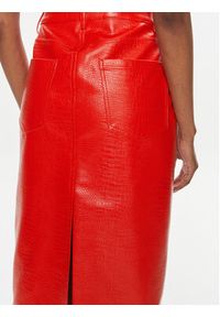 ROTATE Spódnica z imitacji skóry 1122941292 Czerwony Regular Fit. Kolor: czerwony. Materiał: skóra