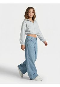 Sinsay - Jeansy wide leg z efektem sprania - niebieski. Kolor: niebieski #1