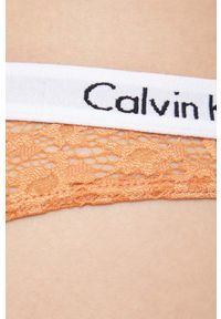 Calvin Klein Underwear brazyliany kolor brązowy z koronki. Kolor: brązowy. Materiał: koronka. Wzór: koronka #3
