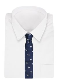 Krawat Alties (7 cm) - Znaki Zodiaku: BARAN. Kolor: niebieski. Materiał: tkanina. Styl: elegancki, wizytowy #2