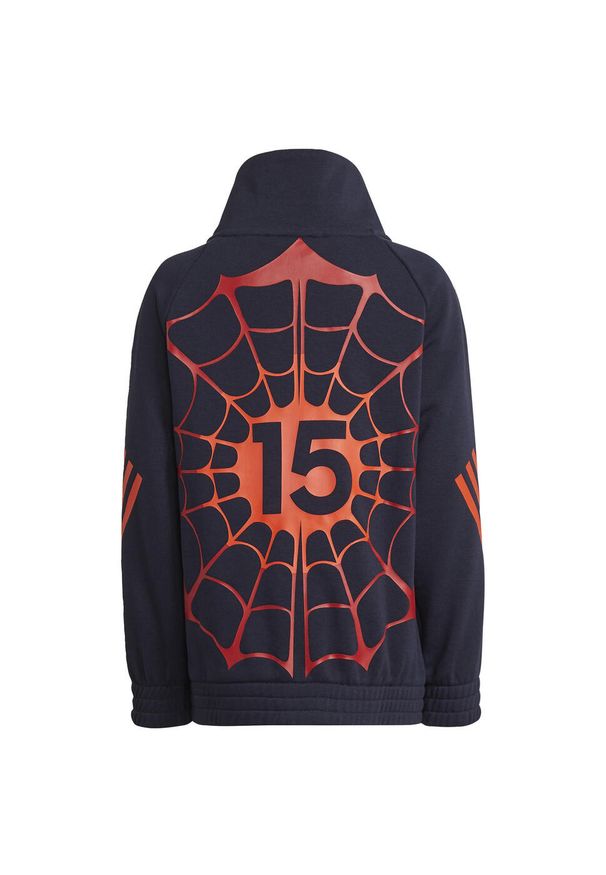 Bluza dziecięca Adidas Marvel Spider-Man Cover-Up dresowa. Kolor: niebieski, pomarańczowy, wielokolorowy. Materiał: bawełna, poliester. Wzór: motyw z bajki