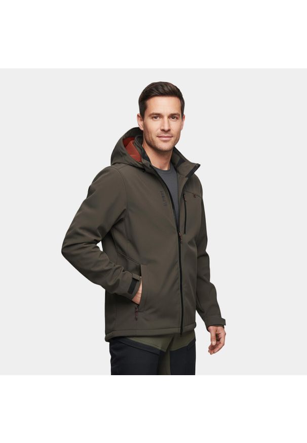 Kurtka męska softshell Alpinus Roignais. Kolor: brązowy. Materiał: softshell. Sezon: jesień. Sport: turystyka piesza