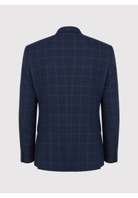 Pako Lorente - PAKO LORENTE – Granatowa marynarka garniturowa w kratę. Kolor: niebieski. Materiał: elastan, wiskoza, poliester. Wzór: kratka. Styl: klasyczny #3