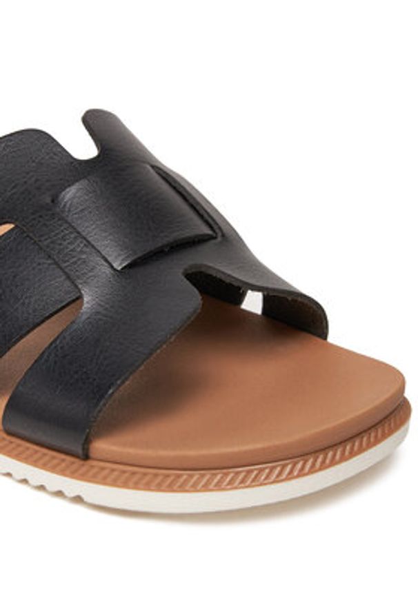 skechers - Skechers Klapki BOBS Desert Kiss Low-Peak Look 114707/BLK Czarny. Kolor: czarny. Materiał: skóra