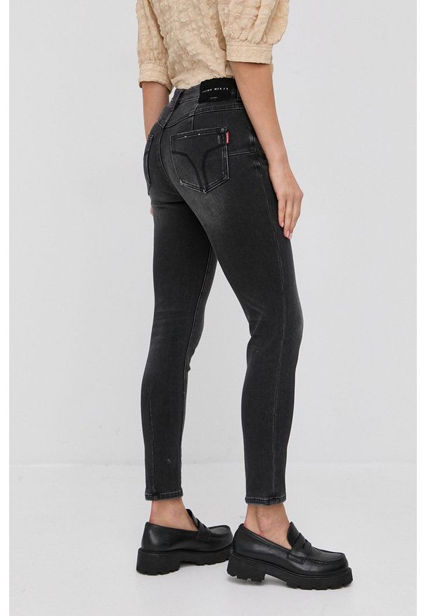 Miss Sixty Jeansy z domieszką kaszmiru Bettie damskie medium waist. Kolor: czarny