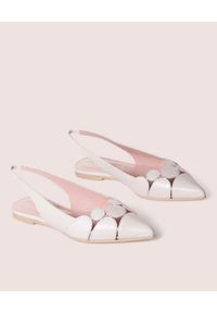 PRETTY BALLERINAS - Białe sandały ze skóry Ella. Okazja: do pracy. Kolor: biały. Materiał: skóra. Wzór: ażurowy, geometria. Styl: klasyczny #5