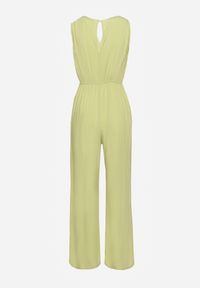 Renee - Jasnozielony Kombinezon Valia. Kolor: zielony. Materiał: tkanina, wiskoza. Długość rękawa: bez rękawów. Długość: długie. Wzór: jednolity. Styl: elegancki #3