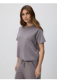 Reserved - T-shirt z modalem - brązowy. Kolor: brązowy. Materiał: dzianina #1