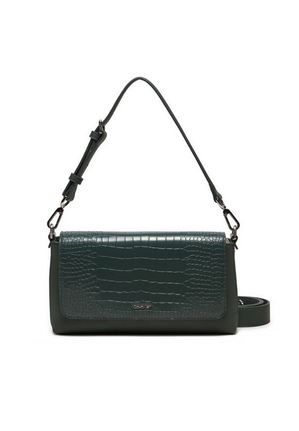 Calvin Klein Torebka Ck Must Shoulder Bag_Croco K60K612111 Zielony. Kolor: zielony. Materiał: skórzane