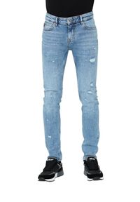 Just Cavalli - JUST CAVALLI Niebieskie męskie jeansy Super Slim Chain, Rozmiar 34. Kolor: niebieski #5
