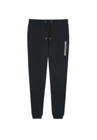 PAPROCKI&BRZOZOWSKI - Czarne spodnie dresowe z haftowanym logo. Kolor: czarny. Materiał: dresówka. Długość: długie. Wzór: haft