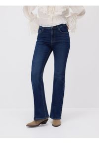 Reserved - Jeansy flare z wysokim stanem - granatowy. Stan: podwyższony. Kolor: niebieski