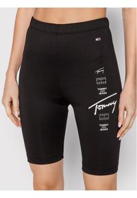 Tommy Jeans Szorty sportowe Logo Repeat Cycle DW0DW12057 Czarny Slim Fit. Kolor: czarny. Materiał: syntetyk #1