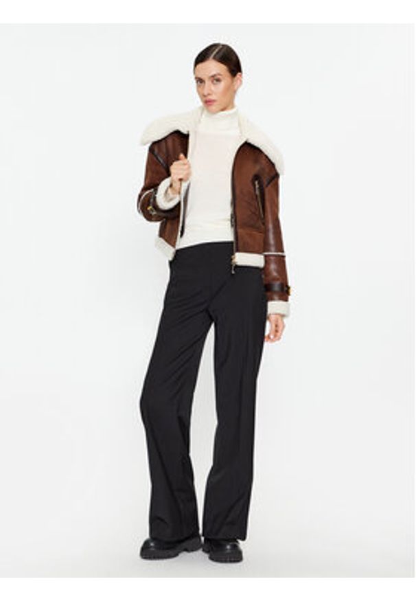 MICHAEL Michael Kors Golf MF360NV4VR Écru Regular Fit. Typ kołnierza: golf. Materiał: wełna