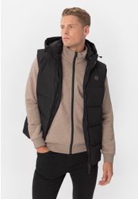 Volcano - Bluza męska B-LIPSO. Typ kołnierza: bez kaptura, kołnierzyk stójkowy. Kolor: beżowy. Materiał: dzianina, materiał. Styl: klasyczny #1