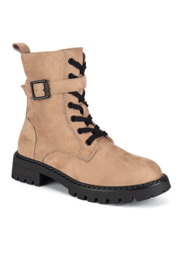 DeeZee Botki WS6111-27 Beżowy. Kolor: beżowy. Materiał: materiał