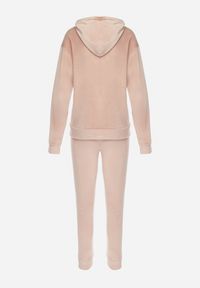 Born2be - Jasnoróżowy Komplet Dresowy z Welurowej Dzianiny z Bluzą i Spodniami Ariliv. Kolor: różowy. Materiał: dresówka, dzianina, welur #5