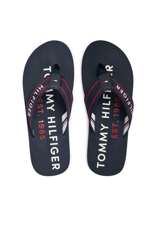 TOMMY HILFIGER - Tommy Hilfiger Japonki Sporty Hilfiger Beach Sandal FM0FM05805 Granatowy. Kolor: niebieski. Materiał: materiał. Styl: sportowy