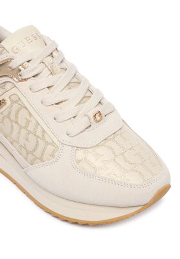 Guess Sneakersy FLTEG5 LEA12 Kremowy. Kolor: kremowy. Materiał: zamsz, skóra