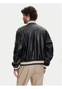 TOMMY HILFIGER - Tommy Hilfiger Kurtka z imitacji skóry F1 Movie Racing Varsity MW0MW41365 Czarny Regular Fit. Kolor: czarny. Materiał: skóra