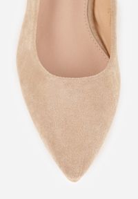 Born2be - Ciemnobeżowe Czółenka na Obcasie Vices ze Skórzaną Wkładką Brannira. Okazja: na spotkanie biznesowe, do pracy. Kolor: beżowy. Materiał: skóra. Obcas: na obcasie. Styl: biznesowy, elegancki, wizytowy. Wysokość obcasa: średni #4