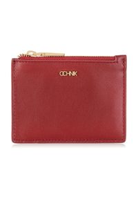 Ochnik - Mały czerwony skórzany portfel damski. Kolor: czerwony. Materiał: skóra #1