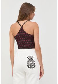 Pinko top damski kolor brązowy. Kolor: brązowy. Materiał: dzianina. Długość rękawa: na ramiączkach #3