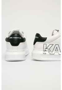 Karl Lagerfeld - Buty skórzane. Nosek buta: okrągły. Zapięcie: sznurówki. Kolor: biały. Materiał: skóra