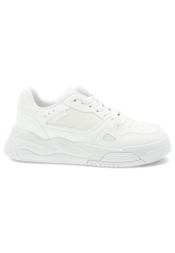 Big-Star - Białe Klasyczne Sneakersy Damskie Big Star. Okazja: na spacer, na co dzień. Zapięcie: sznurówki. Kolor: biały. Materiał: materiał, syntetyk. Sport: turystyka piesza
