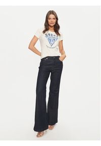 Guess T-Shirt W4BI19 J1314 Écru Slim Fit. Materiał: bawełna #4
