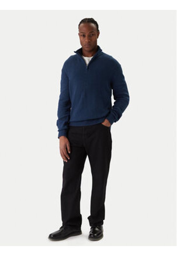 Jack & Jones Sweter Point 12287316 Niebieski Relaxed Fit. Kolor: niebieski. Materiał: bawełna