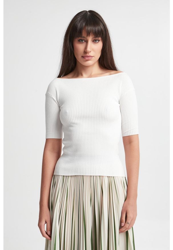 Weekend Max Mara - Sweter damski z krótkim rękawem Soraia WEEKEND MAX MARA. Długość rękawa: krótki rękaw. Długość: krótkie