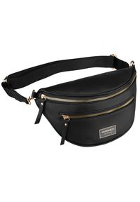 Saszetka damska czarna na ramię ze skóry ekologicznej mała listonoszka Peterson PTN JK6-01. Kolor: czarny. Materiał: skórzane. Rodzaj torebki: na ramię #1