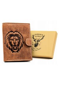 ALWAYS WILD - Portfel skórzany Always Wild N4L-CHM-LION brązowy. Kolor: brązowy. Materiał: skóra