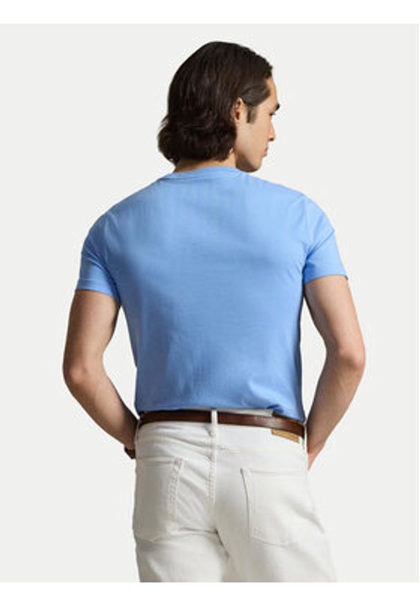 Polo Ralph Lauren T-Shirt 710671438526 Niebieski Custom Slim Fit. Typ kołnierza: polo. Kolor: niebieski. Materiał: bawełna