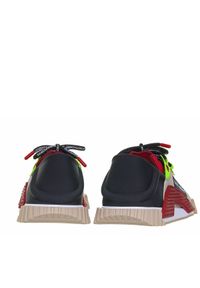 DOLCE & GABBANA - Beżowe sneakersy z kontrastowymi wstawkami NS1. Kolor: beżowy. Materiał: materiał. Wzór: kolorowy #5