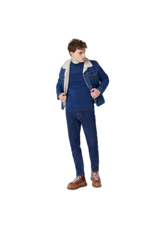 Wrangler - WRANGLER STRUCTURED KINT MĘSKA BLUZA DARK INDIGO W8B8QSX1E 112132396