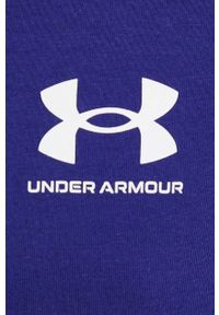 Under Armour bluza męska kolor fioletowy z kapturem z nadrukiem. Okazja: na co dzień. Typ kołnierza: kaptur. Kolor: fioletowy. Wzór: nadruk. Styl: casual #4