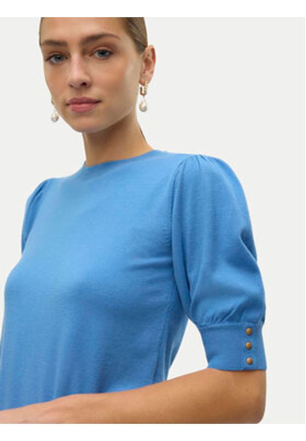 Vero Moda Bluzka Hollykaris 10310577 Niebieski Regular Fit. Kolor: niebieski. Materiał: syntetyk